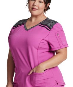 Dickies Clearance Women's V-Neck Solid Scrub Top -Silverts-shop 3 di dk740 clearance 650