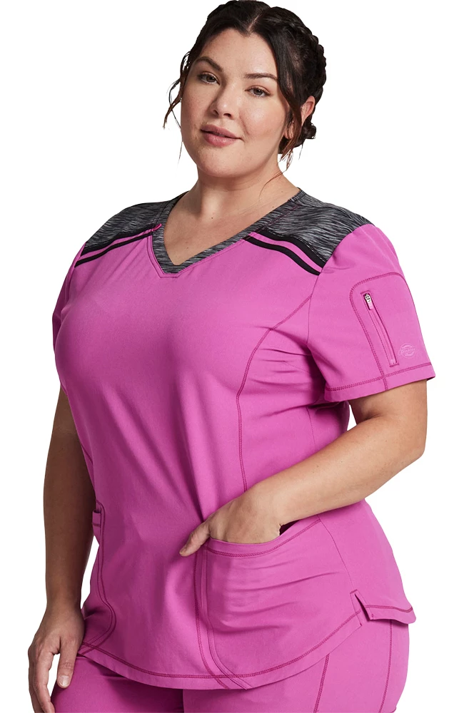 Dickies Clearance Women's V-Neck Solid Scrub Top - Image 3