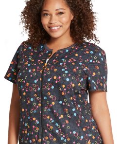 Dickies Clearance Women's Dots So Bright Print Scrub Top -Silverts-shop 3 di dk776 printclearance 650