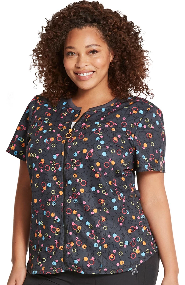 Dickies Clearance Women's Dots So Bright Print Scrub Top - Image 3