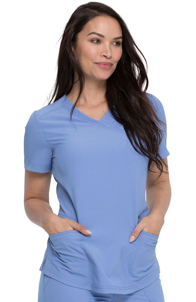 Dickies Clearance Women's Mock Wrap Solid Scrub Top 5 Dickies Clearance Women's Mock Wrap Solid Scrub Top - Image 3