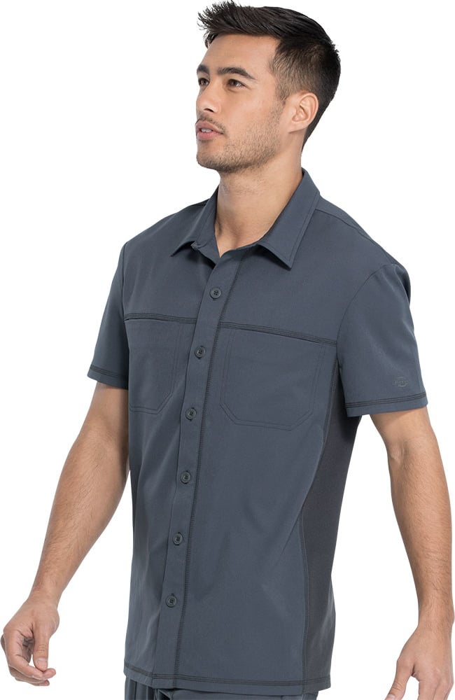 Men's Button Front Polo Shirt Dickies Men's Button Front Polo Shirt -Silverts-shop 3 di dk820 650