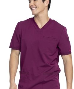 Dickies Men's Knitted Panel Solid Scrub Top -Silverts-shop 3 di dk845 650