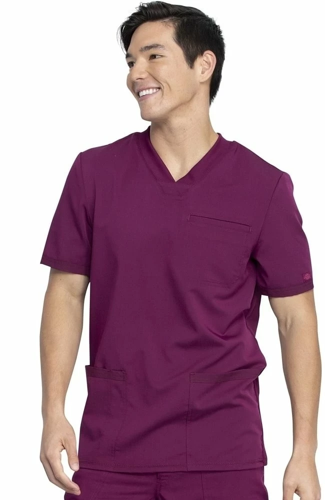 Dickies Men's Knitted Panel Solid Scrub Top - Image 3