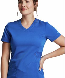 Dickies Women's V-Neck Solid Scrub Top -Silverts-shop 3 di dk940 650