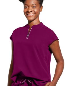 Healing Hands Women's Sandy Zip Mandarin Collar Scrub Top 4 Healing Hands Women's Sandy Zip Mandarin Collar Scrub Top -Silverts-shop 3 hh 2286 650