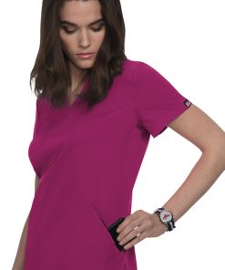 Koi Women's Velocity Solid Scrub Top -Silverts-shop 3 ko 1039 650