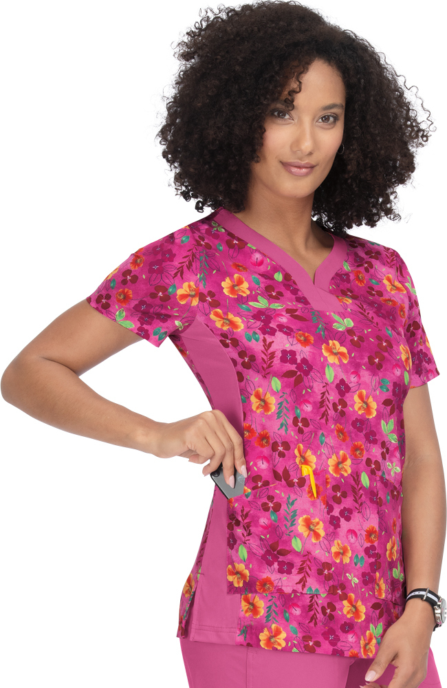 Clearance Women's Aurora Pressed Flower Print Scrub Top Koi Clearance Women's Aurora Pressed Flower Print Scrub Top -Silverts-shop 3 ko 1066pr printclearance 650