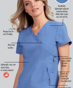 Koi Clearance Women's Philosophy Mock Wrap Side Zipper Solid Scrub Top -Silverts-shop 3 ko 316 clearance 650
