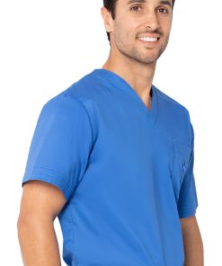 Landau Clearance Stretch Men's By V-Neck Solid Scrub Top -Silverts-shop 3 ln 4098 clearance 650