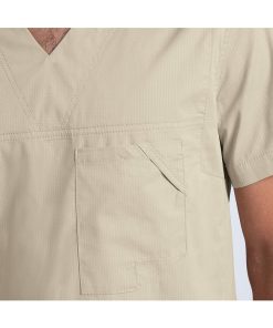 Landau Clearance Men's V-Neck Ripstop Scrub Top -Silverts-shop 3 ln 4127 clearance 650