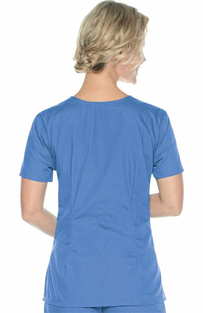 Landau Urbane Essentials Women's Tailored Solid Scrub Top - Image 3