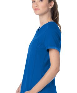 Urbane Women's Stripe Trim Solid Scrub Top -Silverts-shop 3 ln 9108lka 650