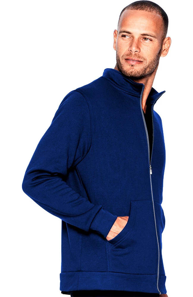 Urbane Men's Fleece Solid Scrub Jacket - Image 3