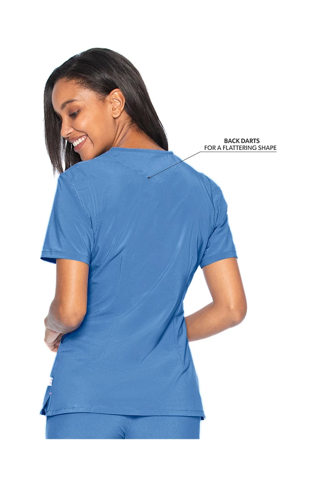 Smitten Clearance Women's V-Neck Solid Scrub Top - Image 3