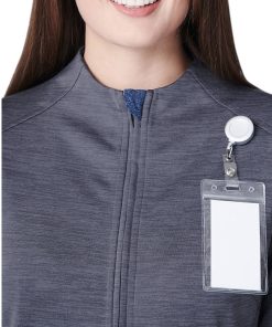 Medelita Women's Ionic Heathered Solid Scrub Jacket -Silverts-shop 3 md sj11709 650
