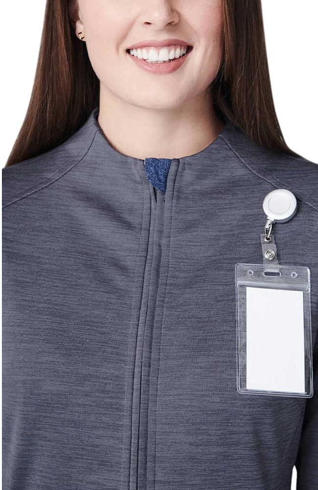 Medelita Women's Ionic Heathered Solid Scrub Jacket - Image 3