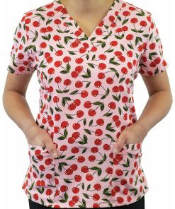 Maevn Uniforms Women's Cherries Berries Print Scrub Top 4 Maevn Uniforms Women's Cherries Berries Print Scrub Top -Silverts-shop 3 mv 1767 print 650