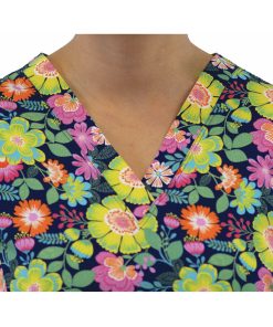 Maevn Uniforms Women's Antique Floral Print Scrub Top -Silverts-shop 3 mv 1767 print 650 3