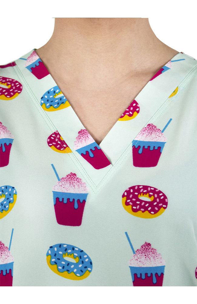 Maevn Uniforms Clearance Women's Brain Freeze Print Scrub Top 5 Maevn Uniforms Clearance Women's Brain Freeze Print Scrub Top - Image 3