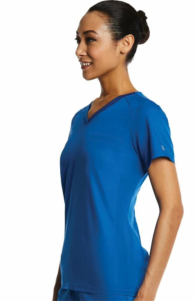 EON Women's Sporty V-Neck Solid Scrub Top - Image 3
