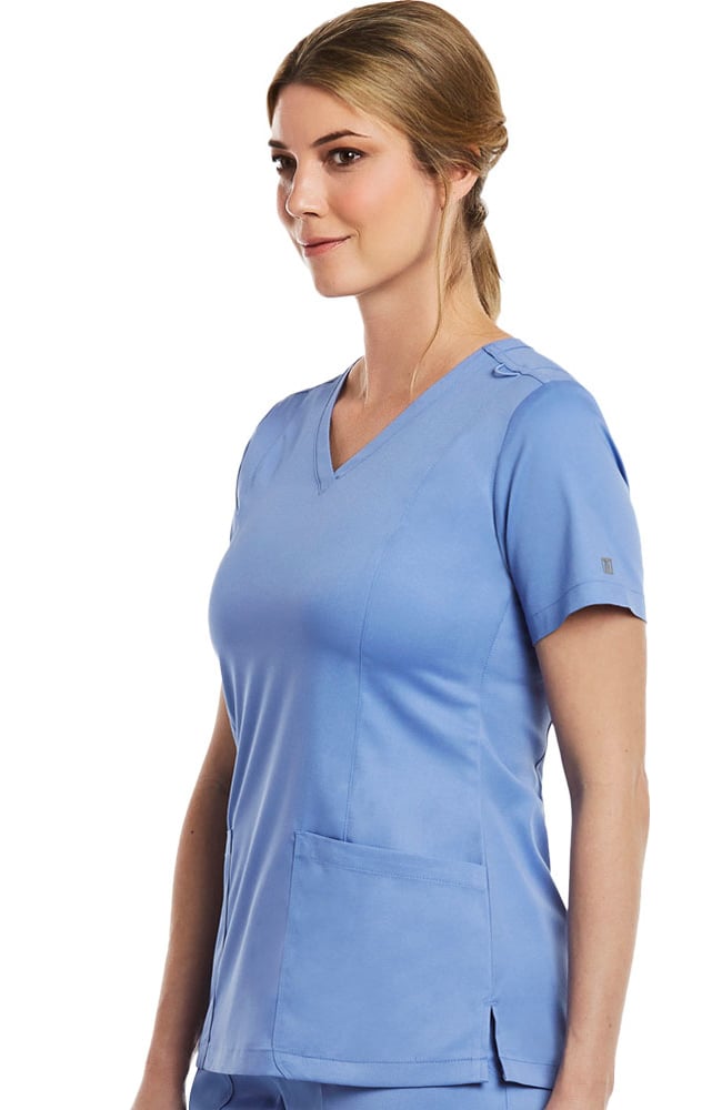 Maevn Uniforms Women's Double V-Neck Solid Scrub Top 5 Maevn Uniforms Women's Double V-Neck Solid Scrub Top - Image 3