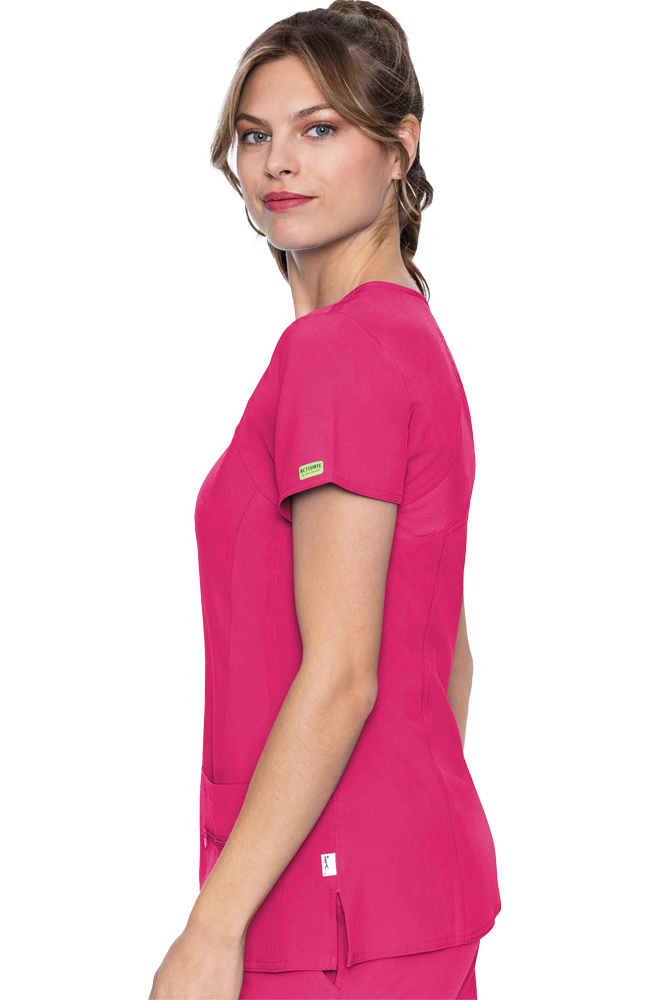 Women's Refined V-Neck Solid Scrub Top Med Couture Women's Refined V-Neck Solid Scrub Top -Silverts-shop 3 pe 8416 650