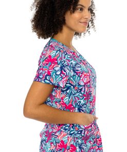 Med Couture Women's Vicky Floral Tropical Print Scrub Top 4 Med Couture Women's Vicky Floral Tropical Print Scrub Top -Silverts-shop 3 pe 8564 print 650