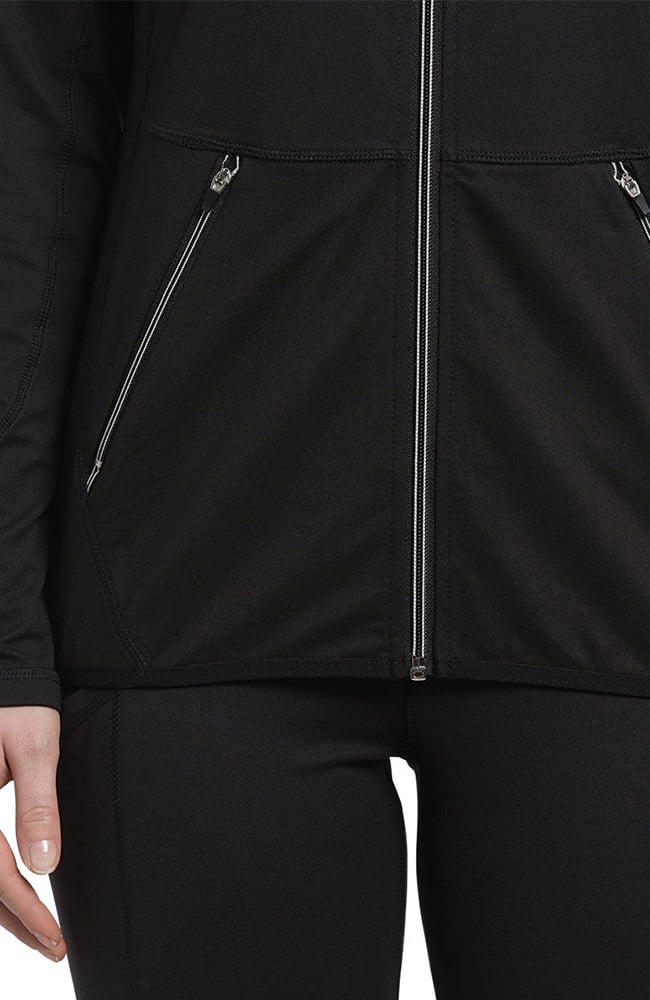 Women's Sporty Zip Front Solid Scrub Jacket White Cross Women's Sporty Zip Front Solid Scrub Jacket -Silverts-shop 3 wc 452 650