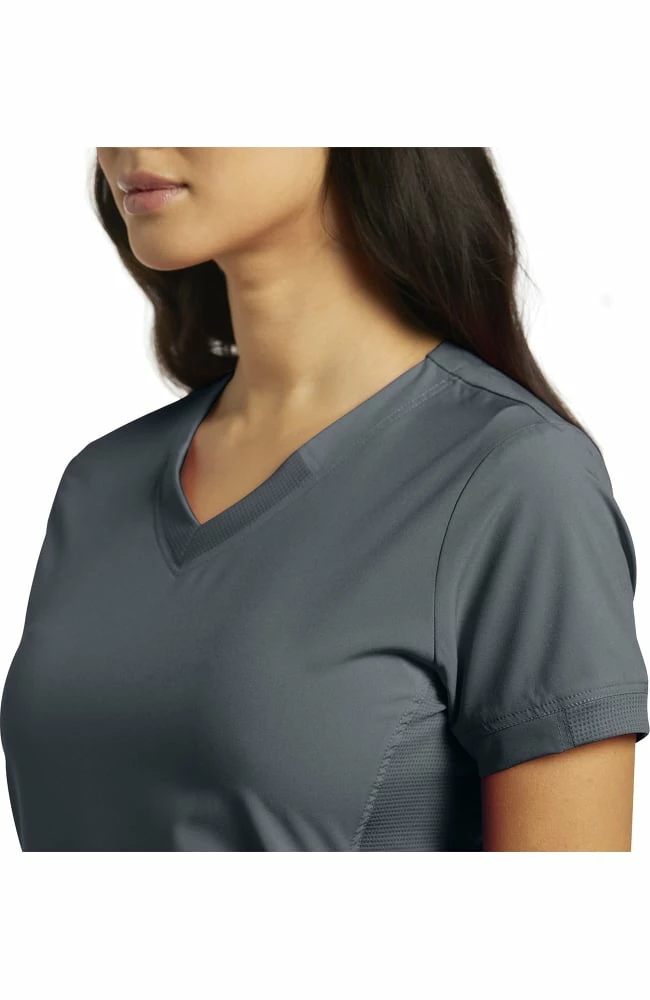 White Cross Women's V-Neck Kangaroo Pocket Solid Scrub Top - Image 3