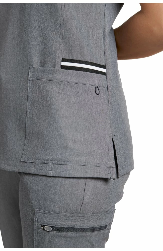 White Cross Women's Princess Seam V-Neck Solid Scrub Top - Image 3