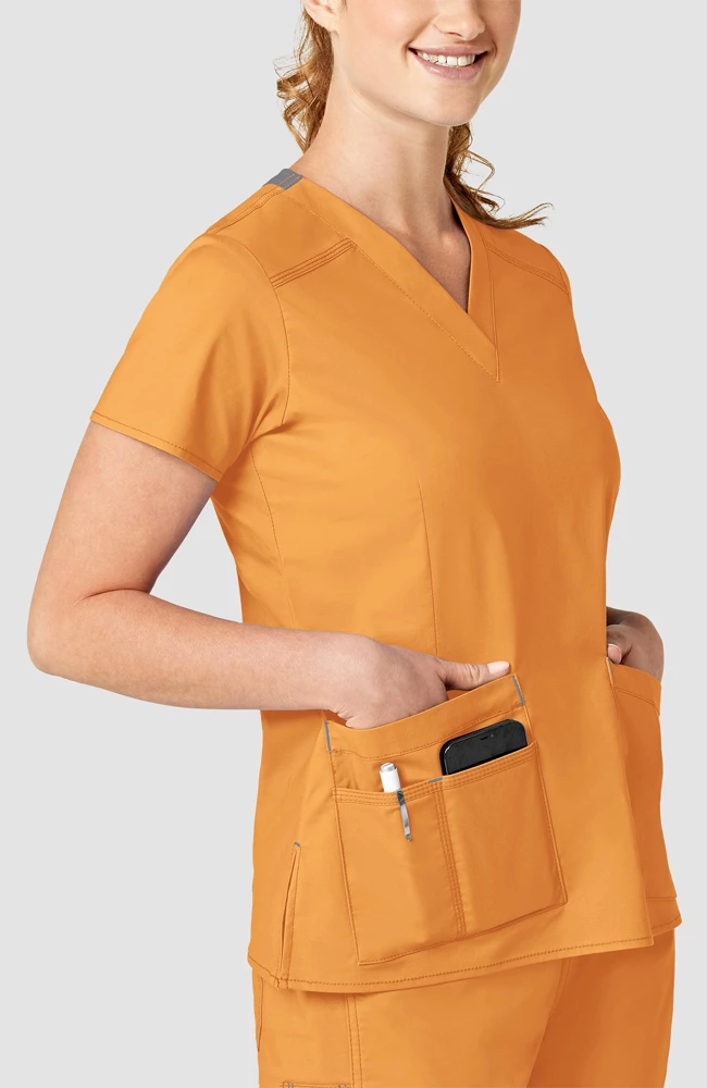 WonderWink Clearance Women's Verity V-Neck Solid Scrub Top - Image 3