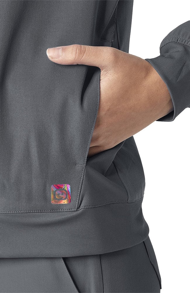 Clearance Women's Bomber Solid Scrub Jacket WonderWink Clearance Women's Bomber Solid Scrub Jacket -Silverts-shop 3 wk 8129 clearance 650