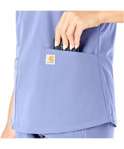 Carhartt Women's V-Neck 5 Pocket Scrub Top -Silverts-shop 3 wk c12113 650