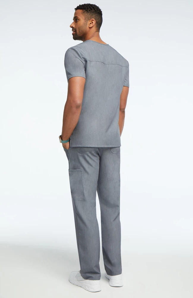 AllHeart Clearance Men's Solid Scrub Top & Cargo Scrub Pant Set - Image 4