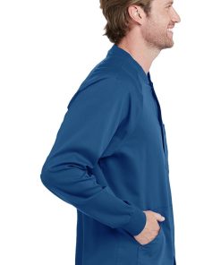 Grey's Anatomy Clearance Men's Snap Front Raglan Sleeve Solid Scrub Jacket -Silverts-shop 4 bc 0406 clearance 650