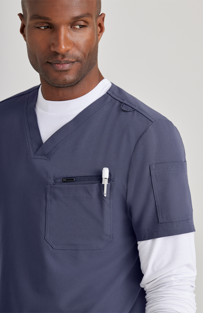 Barco Unify Men's V-Neck Scrub Top Barco Uniforms Barco Unify Men's V-Neck Scrub Top -Silverts-shop 4 bc but153 650