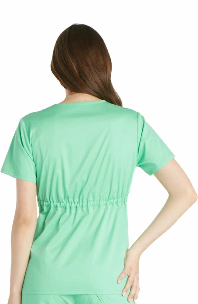 Cherokee Clearance Women's Mock Wrap Solid Scrub Top - Image 4
