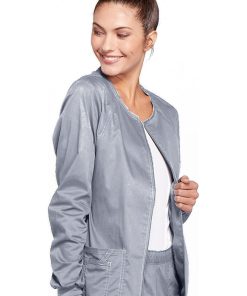 Cherokee Workwear Clearance Women's Warm Up Solid Scrub Jacket -Silverts-shop 4 ck 4315 clearance 650