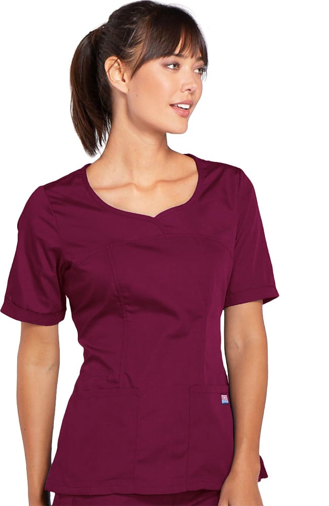 Clearance Women's Novelty V-Neck Solid Scrub Top Cherokee Workwear Clearance Women's Novelty V-Neck Solid Scrub Top -Silverts-shop 4 ck 4746 clearance 650