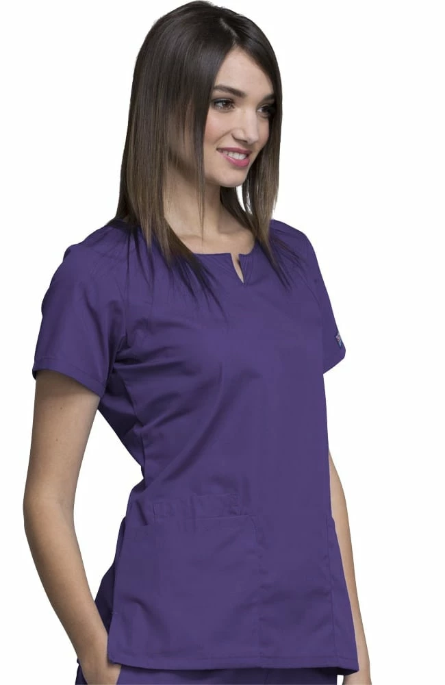 Cherokee Workwear Clearance Women's Round Neck Solid Scrub Top - Image 4