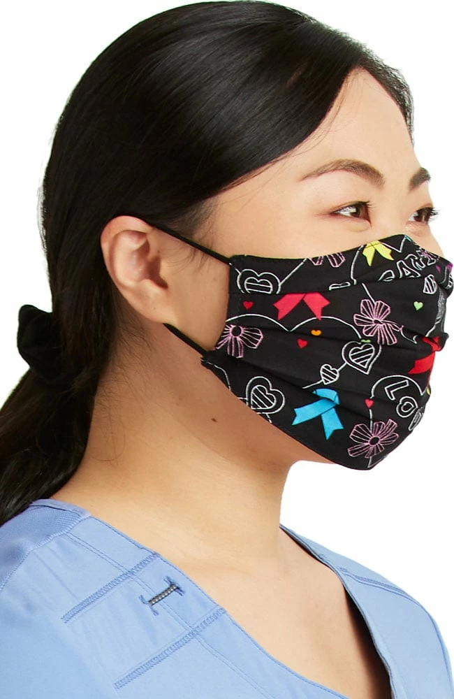 Cherokee Women's Reversible A Hopeful Hearts & Mr. Purr-fect Print Face Mask - Image 4