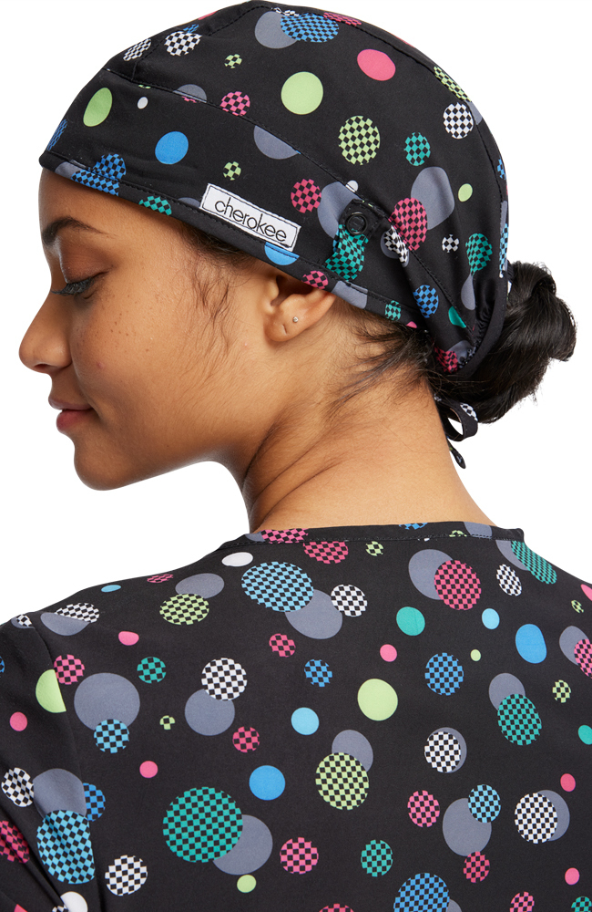Women's Checker Dots Print Scrub Hat Cherokee Women's Checker Dots Print Scrub Hat -Silverts-shop 4 ck ck513 print 650 1