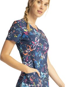 Cherokee Clearance Women's Flutter Floral Print Scrub Top 11 Cherokee Clearance Women's Flutter Floral Print Scrub Top -Silverts-shop 4 ck ck609 printclearance 650 2
