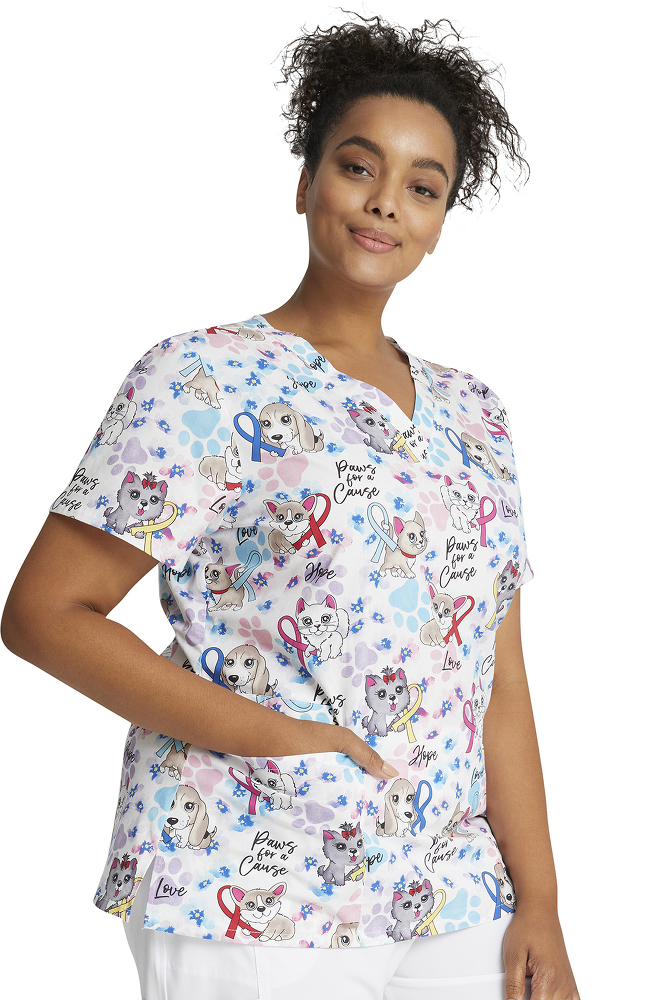 Clearance Women's Paws For A Cause Print Scrub Top Cherokee Clearance Women's Paws For A Cause Print Scrub Top -Silverts-shop 4 ck ck616 printclearance 650
