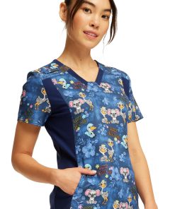 Cherokee Women's V-Neck Knit Panel Easily Emu-sed Print Scrub Top 5 Cherokee Women's V-Neck Knit Panel Easily Emu-sed Print Scrub Top -Silverts-shop 4 ck ck641 print 650