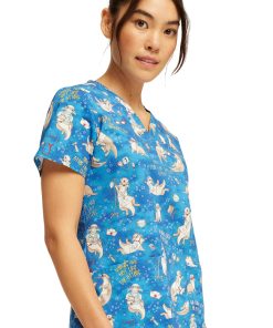 Cherokee Women's Care Like No Otter Print Scrub Top -Silverts-shop 4 ck ck651 print 650