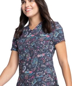 Cherokee Clearance Women's Tuckable Smart Stuff Print Scrub Top 9 Cherokee Clearance Women's Tuckable Smart Stuff Print Scrub Top -Silverts-shop 4 ck ck664 printclearance 650