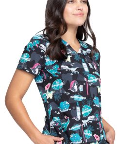 Cherokee Clearance Women's I'm A Dentisaurus Print Scrub Top -Silverts-shop 4 ck ck671 printclearance 650