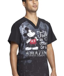 Cherokee Clearance Men's Today Is Amazing Print Scrub Top -Silverts-shop 4 ck ck676 printclearance 650